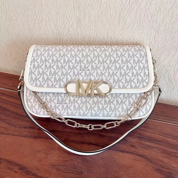 M&K Parker White Logo Shoulder Bag - Picture 1 of 5